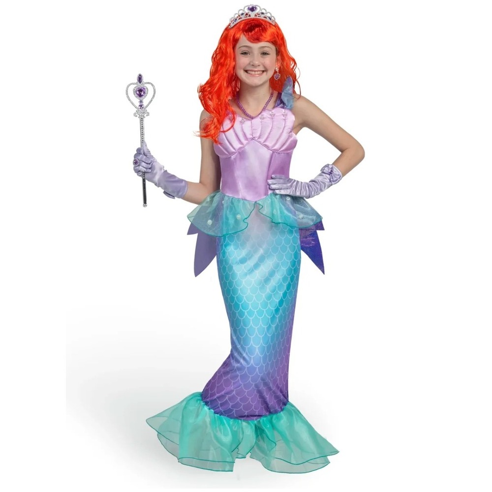 spooktacular creations little mermaid purple costume, kids girls small (5-7 yrs)